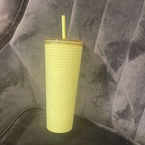 Starbucks Meadow Yellow Grid Soft Touch Disco Studded Tumbler